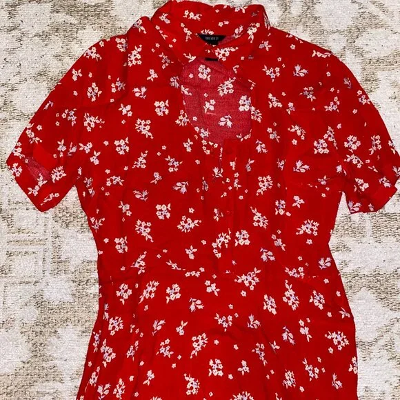 Red Floral Dress - Picture 3 of 4